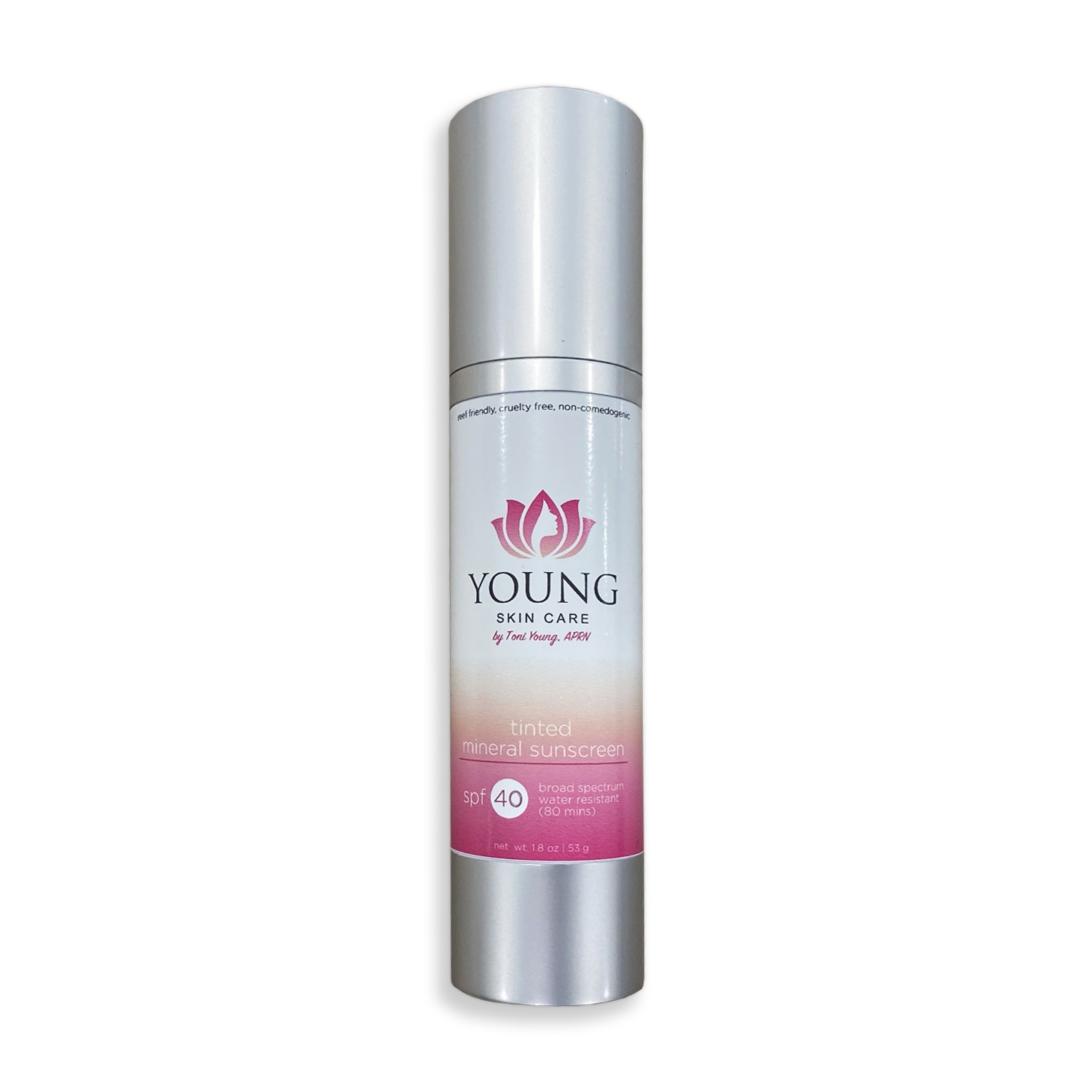 Young Skin Care Tinted Face Mineral SPF40 Sunscreen (1.8 oz) tizo 3, toni young, tinted, mineral, sunscreen, sunblock, broad spectrum, spf 40, water resistand